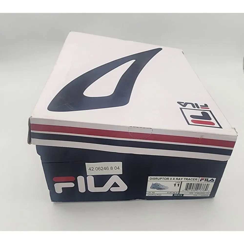 Fila Men's Ray Tracer Sneaker Shoes 1RM00661-125 White/Navy/Red Size US 11